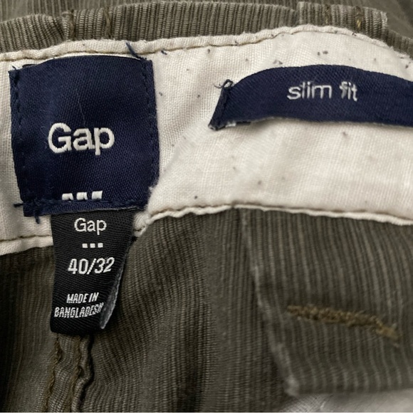 Gap Corduroy Pants Men's Size 40x32 Slim Fit Gray Straight Casual - Picture 9 of 11